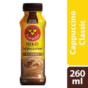 Bebida Láctea 3 Corações Cappuccino Classic 260ml
