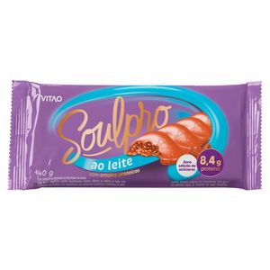Chocolate Proteico Vitao Soulpro Zero Açúcar Ao Leite com Crispies 40g