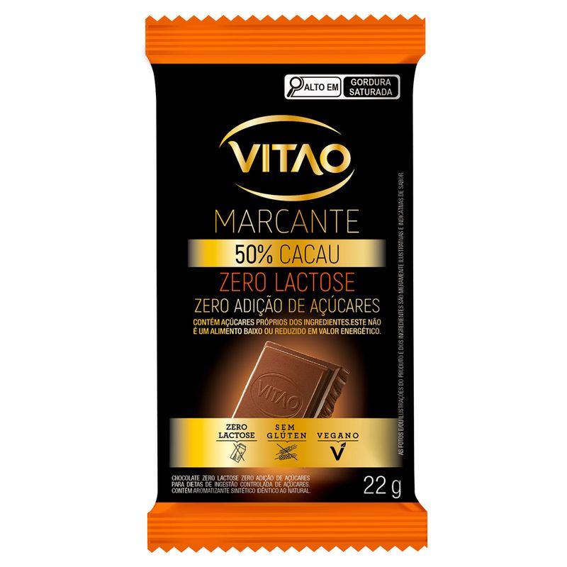 Chocolate Vitao Zero Açúcar e Lactose 50% Cacau 22g - Supermercado Coop