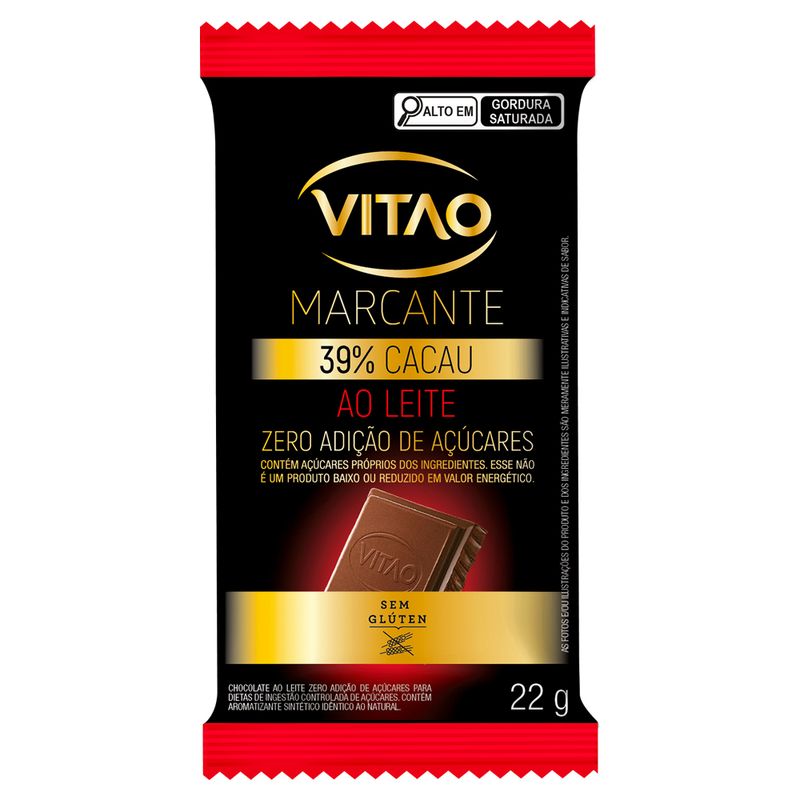 Chocolate Vitao Zero Açúcar 39% Cacau 22g - Supermercado Coop