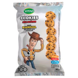 Cookies Vitao Toy Story Sem Glúten Baunilha com Gotas de Chocolate 60g