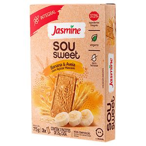 Biscoito Integral Jasmine Sou Sweet Banana e Aveia 75g