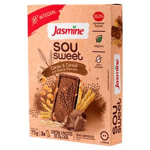 Biscoito Integral Jasmine Sou Sweet Cacau e Cereais 75g