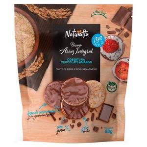 Biscoito de Arroz Naturatta Integral com Cobertura de Chocolate Amargo 60g