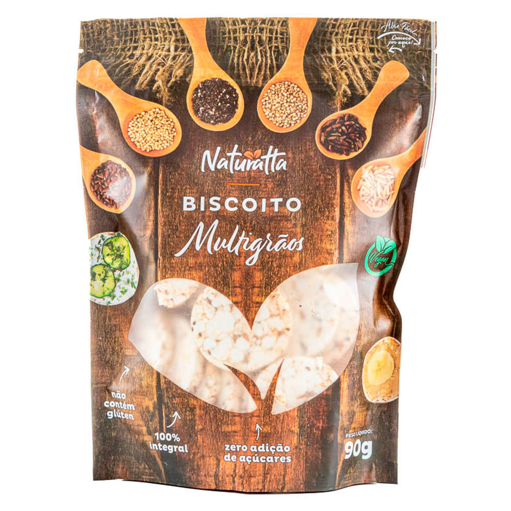 Biscoito Vegano Naturatta Multigrãos 90g