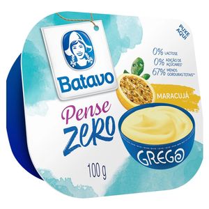 Iogurte Grego Batavo Pense Zero Desnatado Maracujá 100g