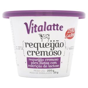 Requeijão Cremoso Vitalatte Zero Lactose 200g