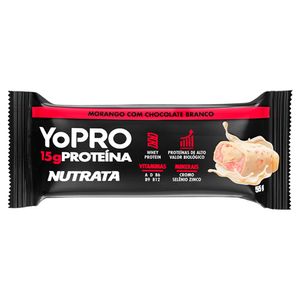Barra de Proteína Nutrata Yopro Morango com Chocolate Branco 55g