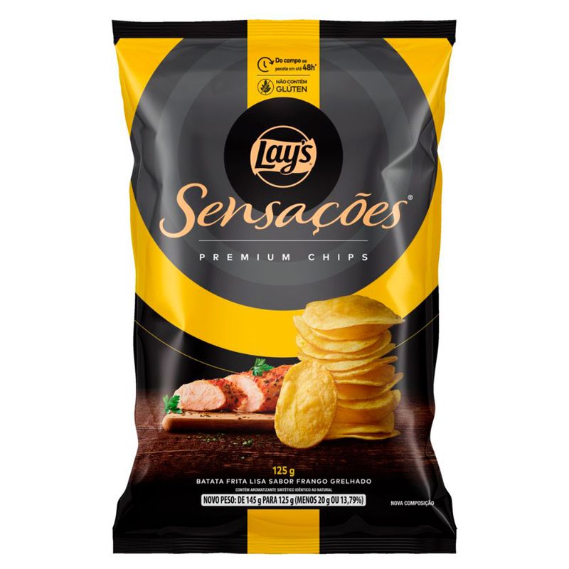 Batata Chips Lay's Sensações Frango Grelhado 125g - Supermercado Coop