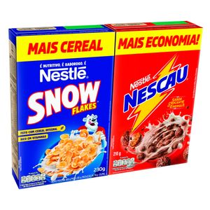Kit Cereal Matinal Nestlé Nescau Chocolate 210g e Snow Flakes 230g