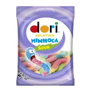 Bala de Gelatina Sortidas Dori Minhoca Ácida 60g
