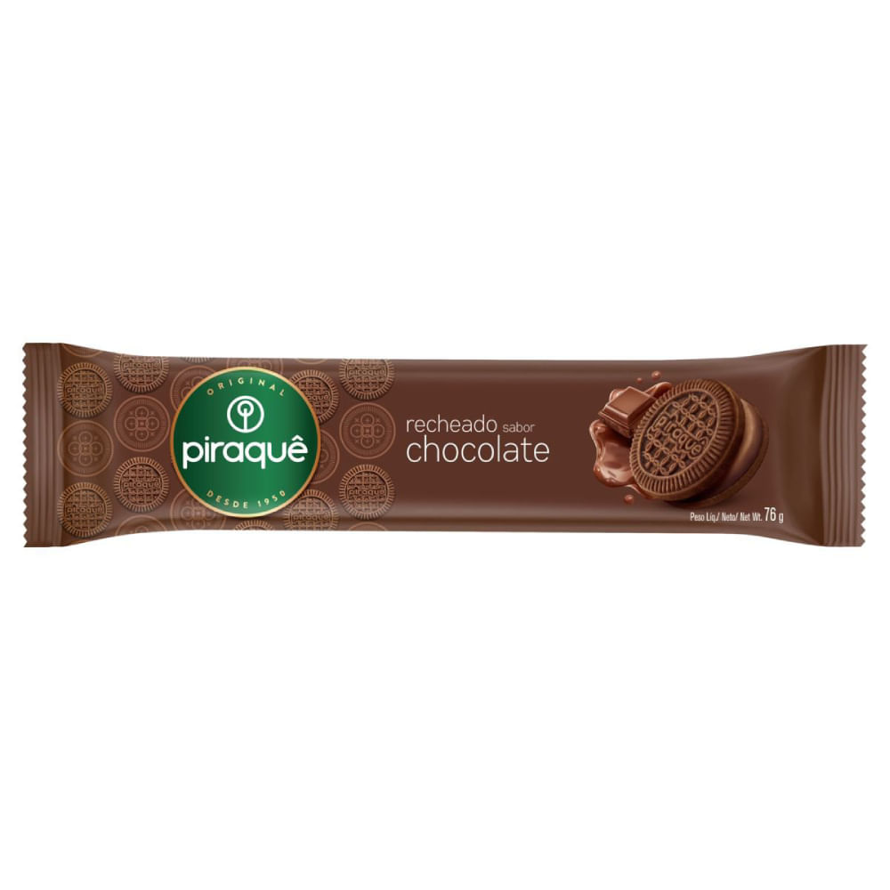 Biscoito Recheado Chocolate Piraquê 76g Supermercado Coop