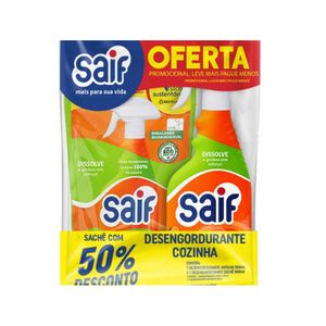 Kit Desengordurante Gatilho 500ml + Sachê 500ml Saif