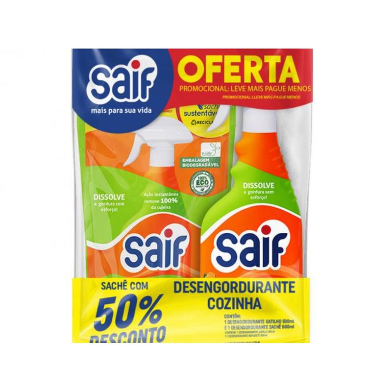 Kit-Desengordurante-Gatilho-500ml--Sache-500ml-Saif