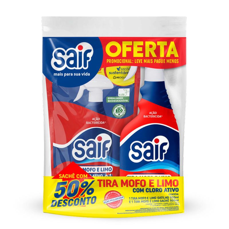 Kit-Tira-Mofo-Gatilho-500ml--Sache-500ml-Saif
