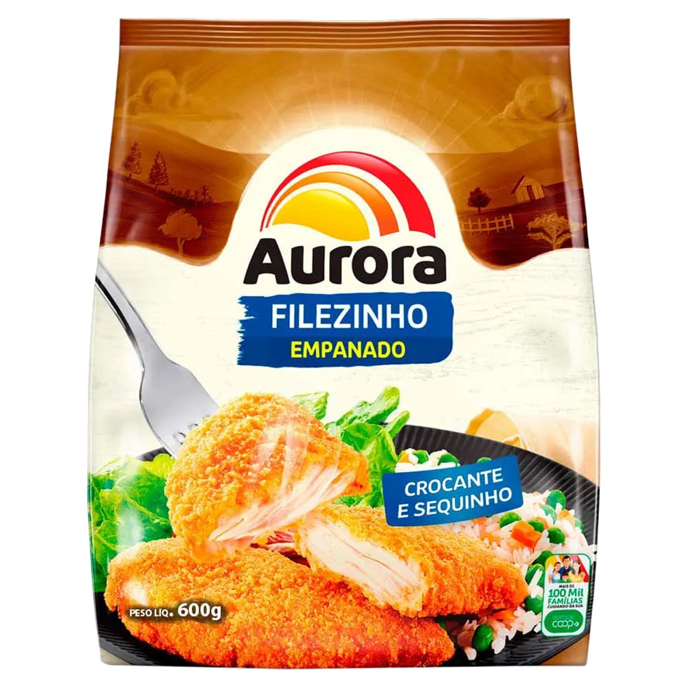 Filezinho Frango Empanado Aurora 600g