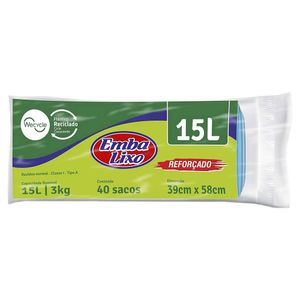 Saco para Lixo Embalixo Wecycle Reforçado Rolo Azul 15L | Com 40 Unidades