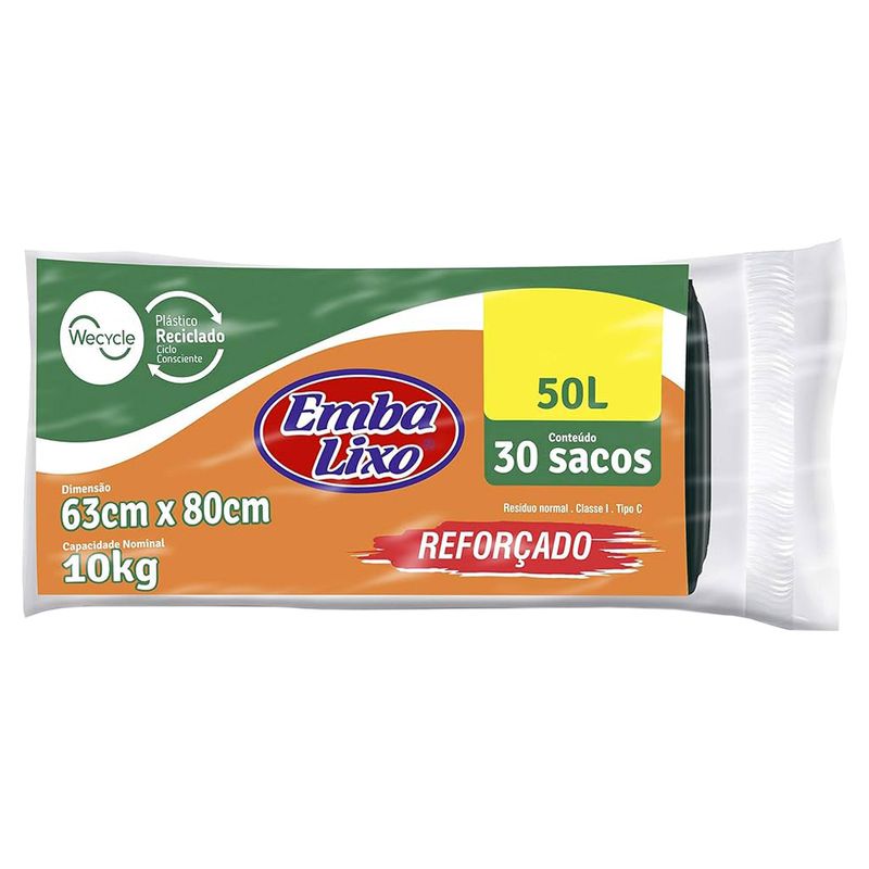 Saco-para-Lixo-Embalixo-Wecycle-Reforcado-Rolo-Preto-50L-Com-30-Unidades