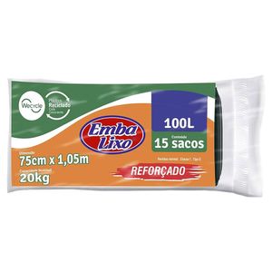 Saco para Lixo Embalixo Wecycle Reforçado Rolo Preto 100L | Com 10 Unidades