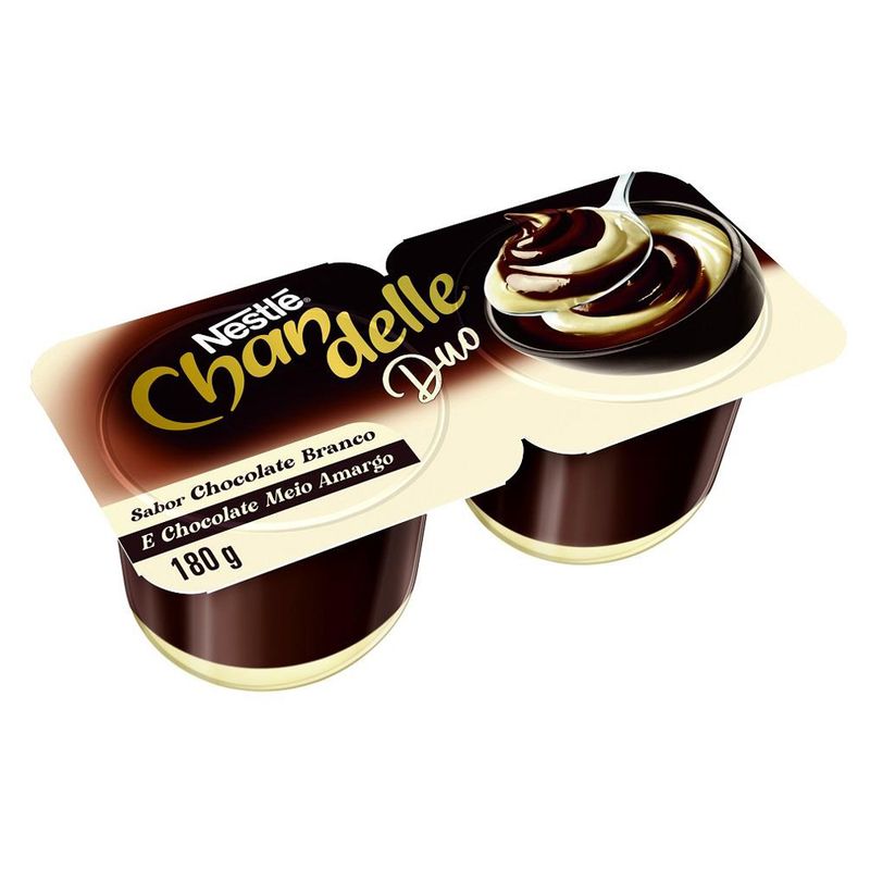 Sobremesa Láctea Chandelle Duo Choc Branco e Meio Amarg 180g
