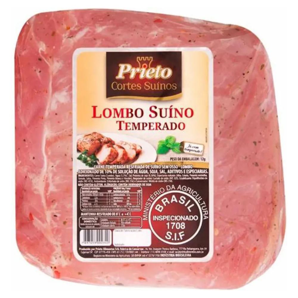 Lombo Suíno Prieto Temperado e Assado kg