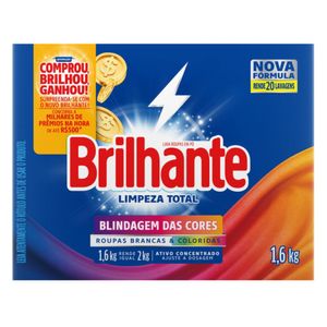Detergente em Pó Brilhante Limpeza Total Caixa 1,6kg
