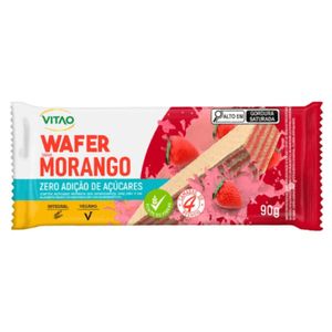 Biscoito Wafer Vegano Integral Morango Vitao 90g