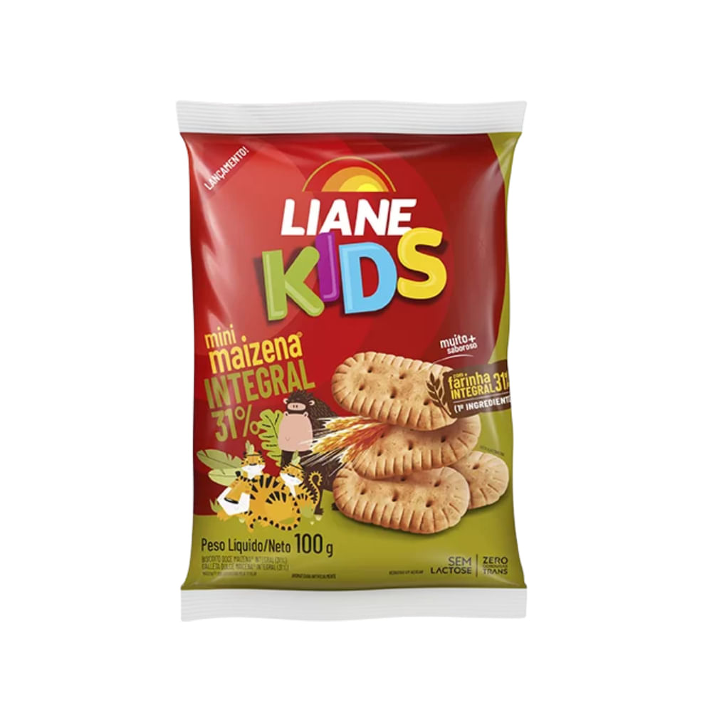 Biscoito Maizena Integral Kids sem Lactose Liane 100g
