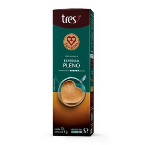 Cápsula de Café Tres Espresso Pleno N6 | Com  10 Unidades 3 Corações