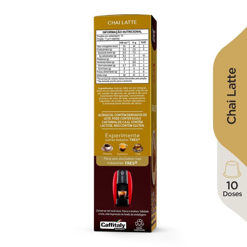 Café em Cápsula 3 Corações Chai Latte | Com 10 Cápsulas