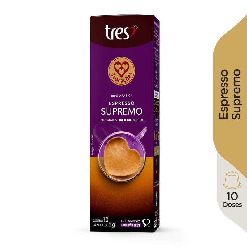 Café em Cápsula 3 Corações Espresso Supremo N5 | Com 10 Cápsulas