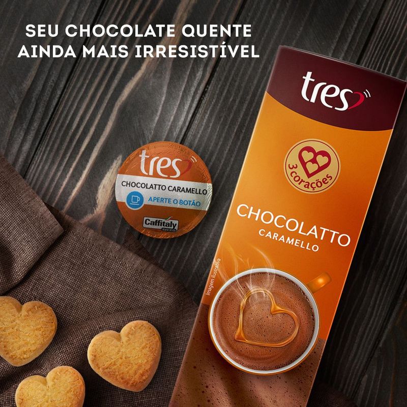 Café em Cápsula 3 Corações Chocolatto e Caramelo | Com 10 Cápsulas