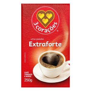 Café Torrado e Moído 3 Corações Extra Forte Vácuo 250g