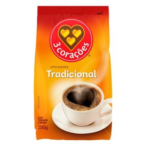 Café Torrado e Moído 3 Corações Tradicional Stand Pack 250g