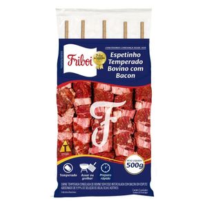 Espetinho Bovino Friboi Temperado com Bacon 500g