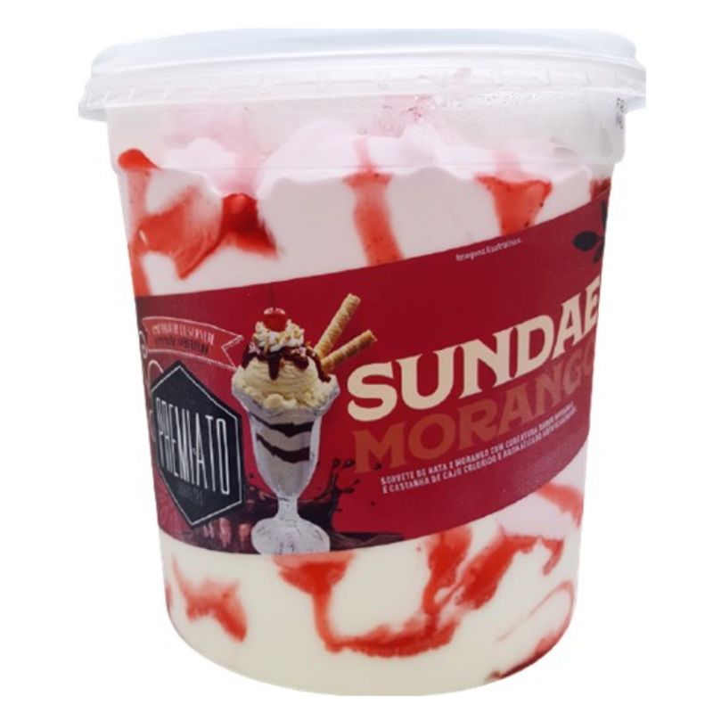 Sorvete Kibon Premium Sundae de Morango 1,52L - Supermercado Coop