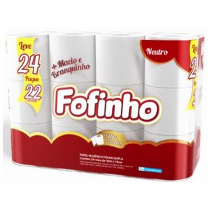Papel Higiênico Folha Dupla 30m Fofinho 24 Rolos