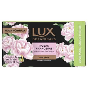 Pack Sabonete Glicerina Rosas Francesas Lux 85g com 6 Unidades