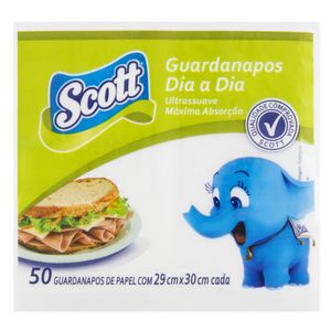 Guardanapo Folha Simples 30cm Scott Dia a Dia 50 Unidades