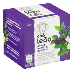 Chá de Amora Mirtilo e Baunilha Leão 10 Unidades 22g