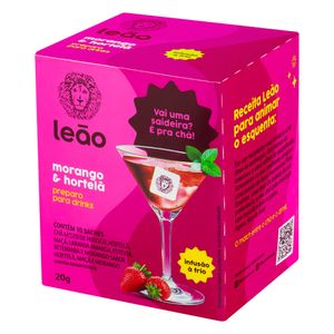 Chá Morango e Hortelã Drinks Leão 10 Unidades 20g