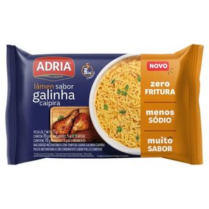 Macarrão Instantâneo sabor Galinha Caipira Adria 75g