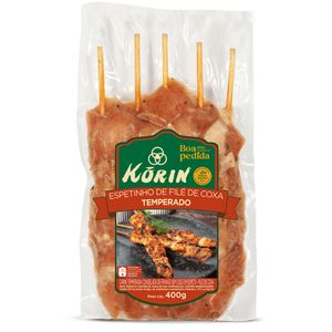 Espetinho Filé de Coxa Temperada Korin 400g
