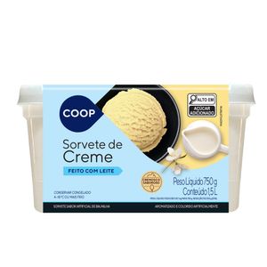 Sorvete Coop Creme 1,5L