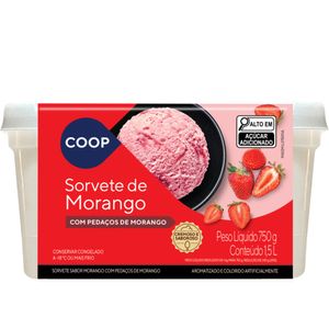 Sorvete Coop Morango 1,5L