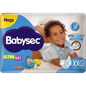 Fralda Infantil Babysec Galinha Pintadinha Ultra Sec Tamanho XXG  Com 28 Unidades