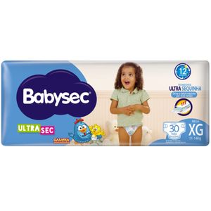Fralda Galinha Pintadinha Ultrasec Mega Tamanho XG com 30 Unidades Babysec