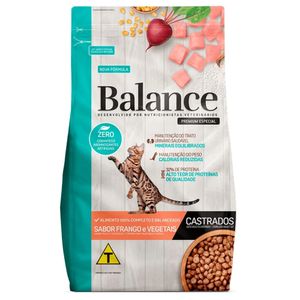 Alimento para Gatos Castrado Frango e Vegetais Balance 900g
