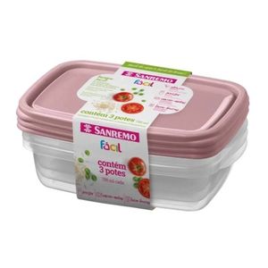 Pote Plástico Sanremo 785ml | Com 3 Unidades