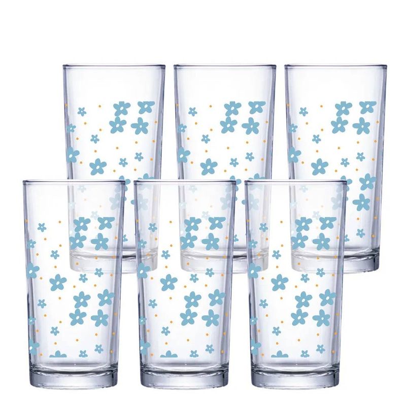 Kit-de-Copo-Flor-Azul-Ruvolo-255ml-com-6-Unidades